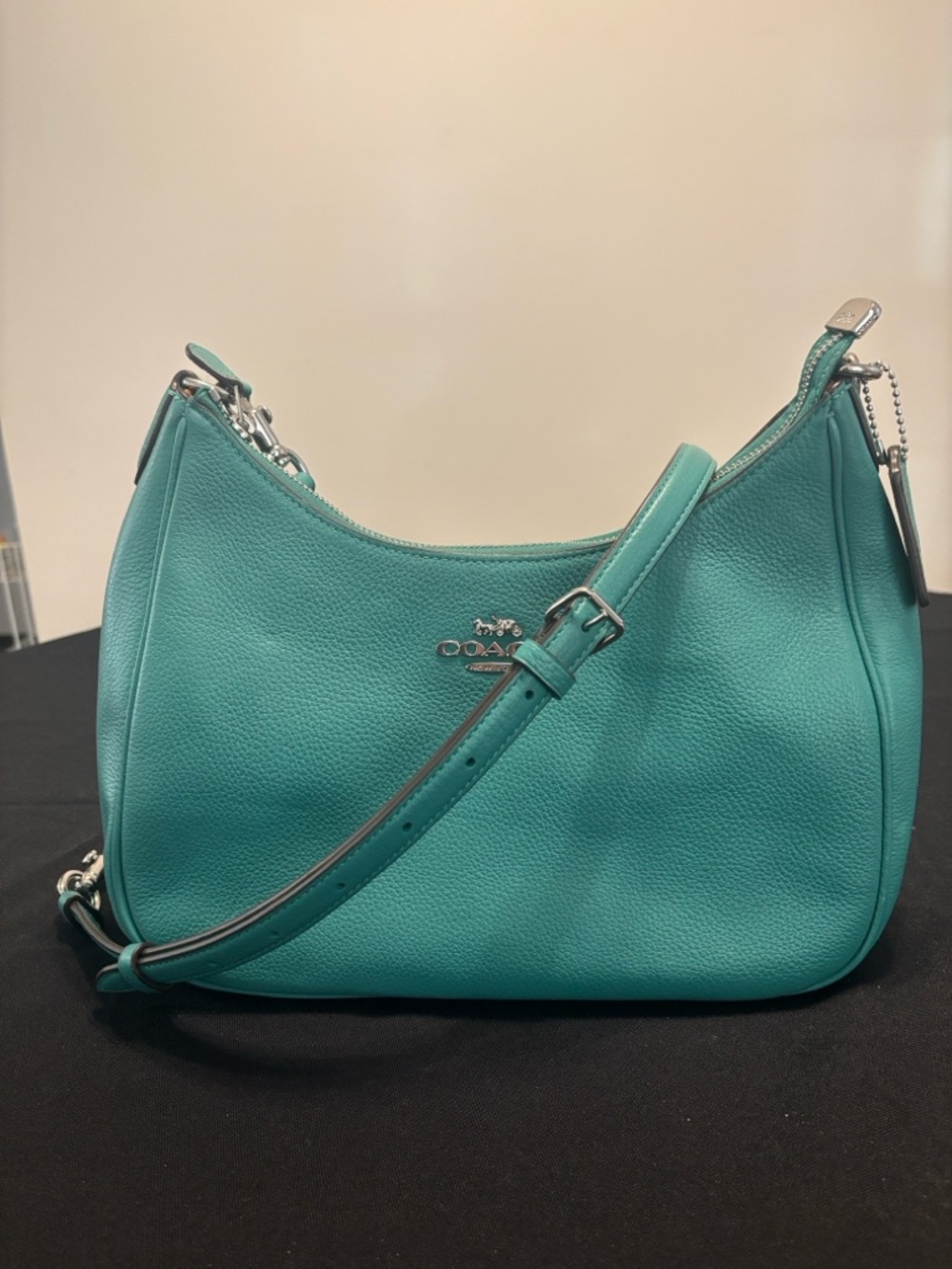Coach Teal Leather Teri Hobo (Large) Shoulder Bag with Crossbody Strap - Picture 10 of 11
